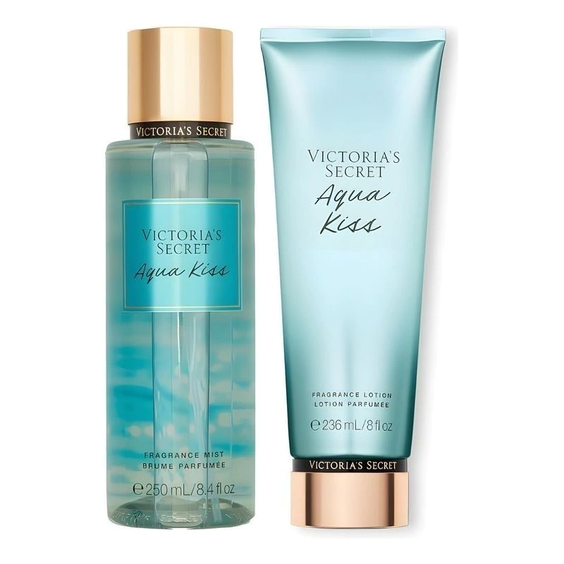 Victoria's Secret Aqua Kiss Kit Body Splash 250mL + Hidratante 236mL