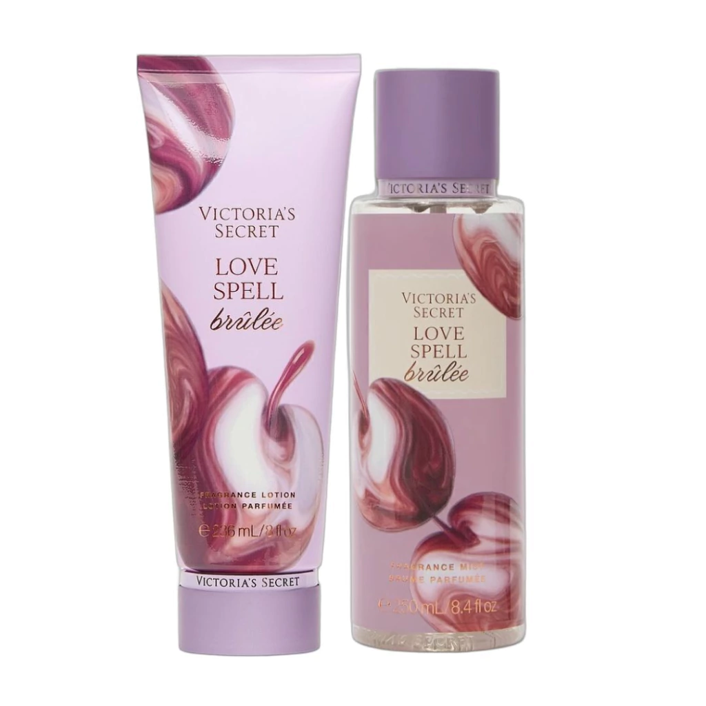 Victoria's Secret Love Spell Brulee Kit Body Splash 250mL + Hidratante Corporal 236g