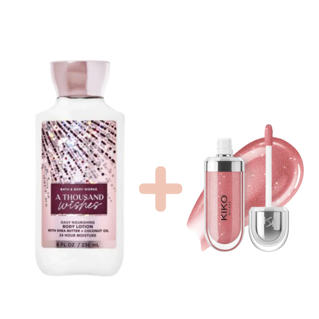 Kit Hidratante A Thousand Wishes + Gloss Kiko